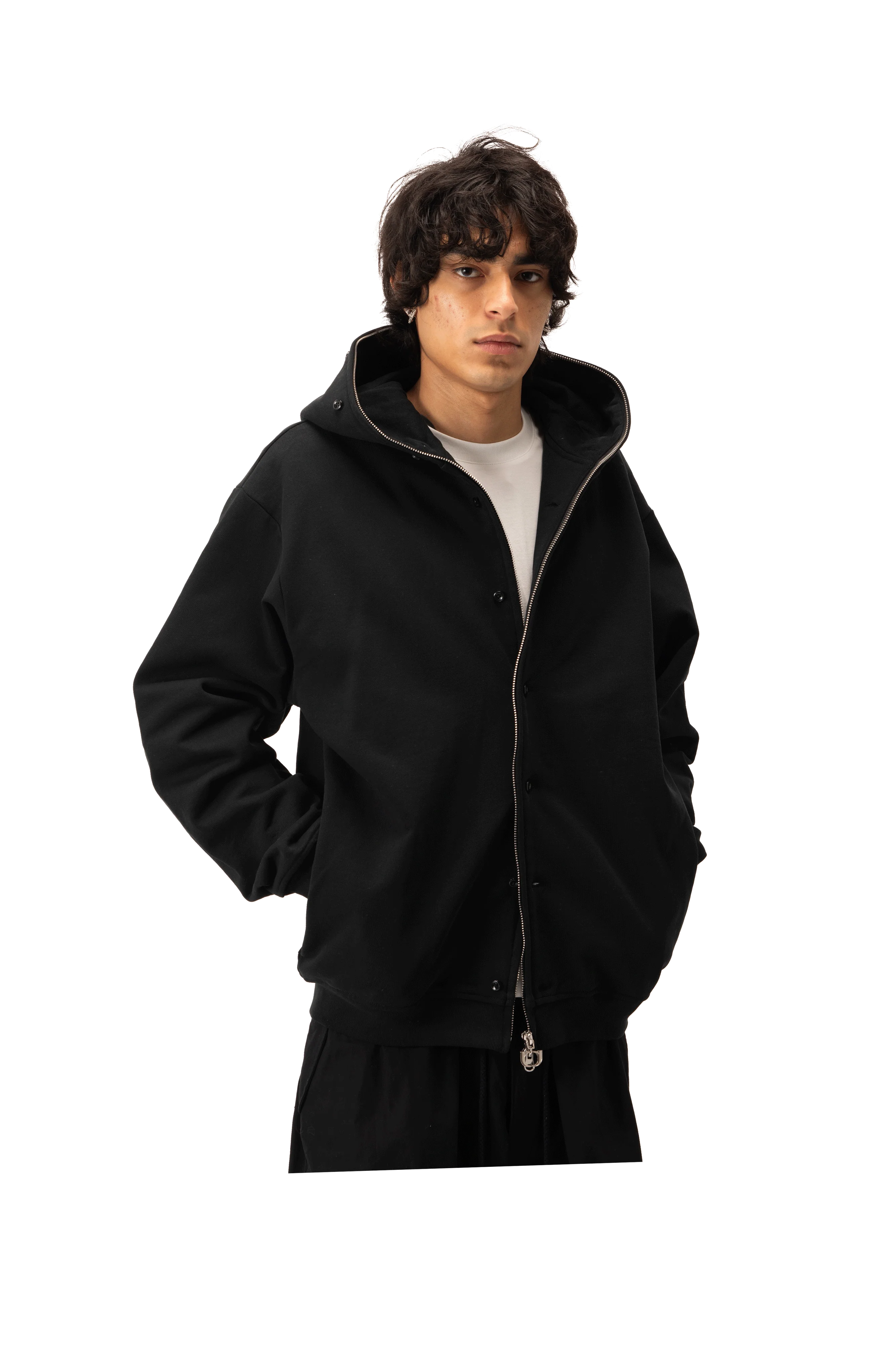 Button Up Zip-Up Sweatshirt. - Image 5