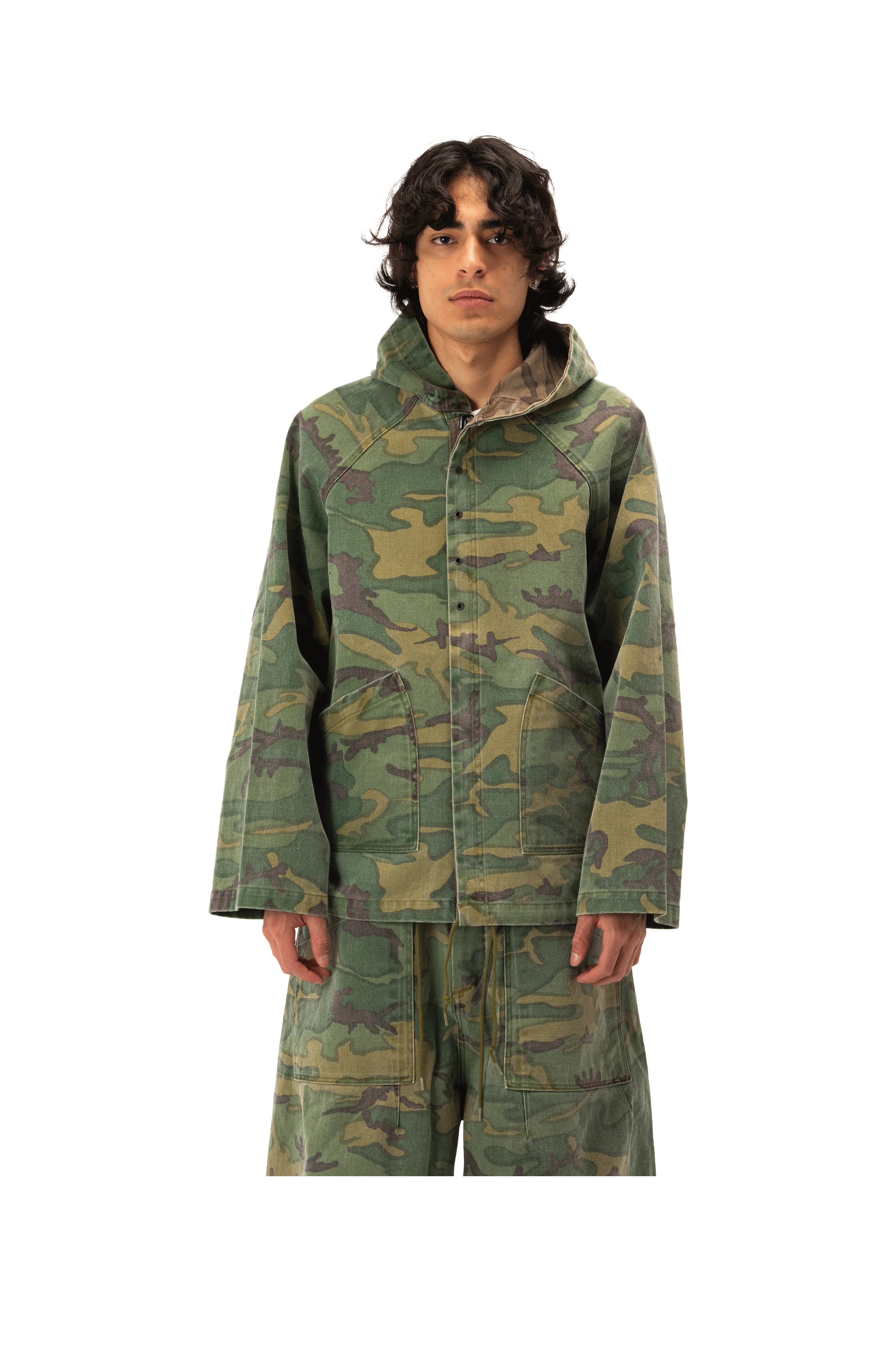 Camo Twill Reversilble Hooded Coat - Image 7