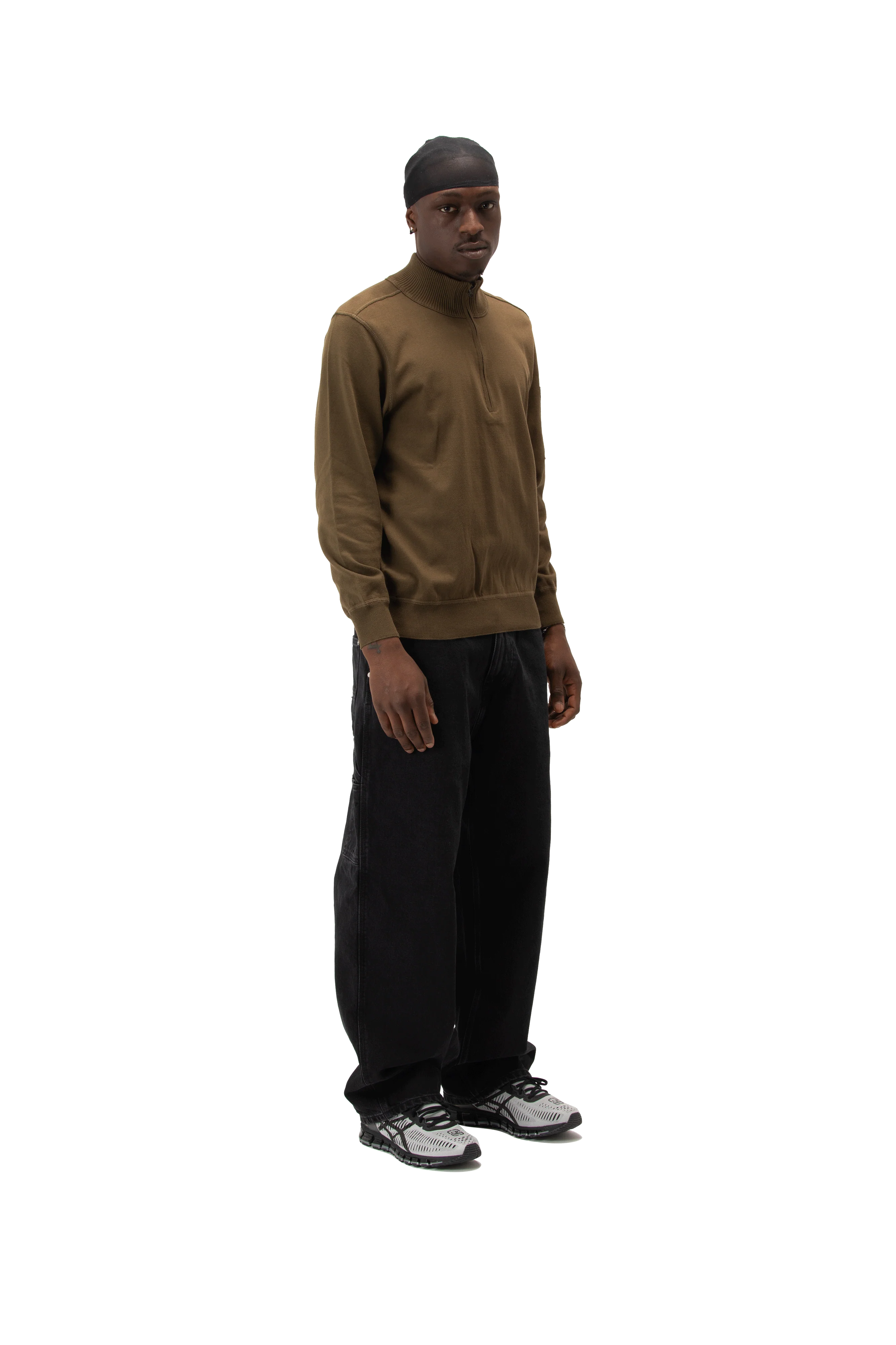 Cotton Sea Island Half Zip Lens Sweater - Image 2