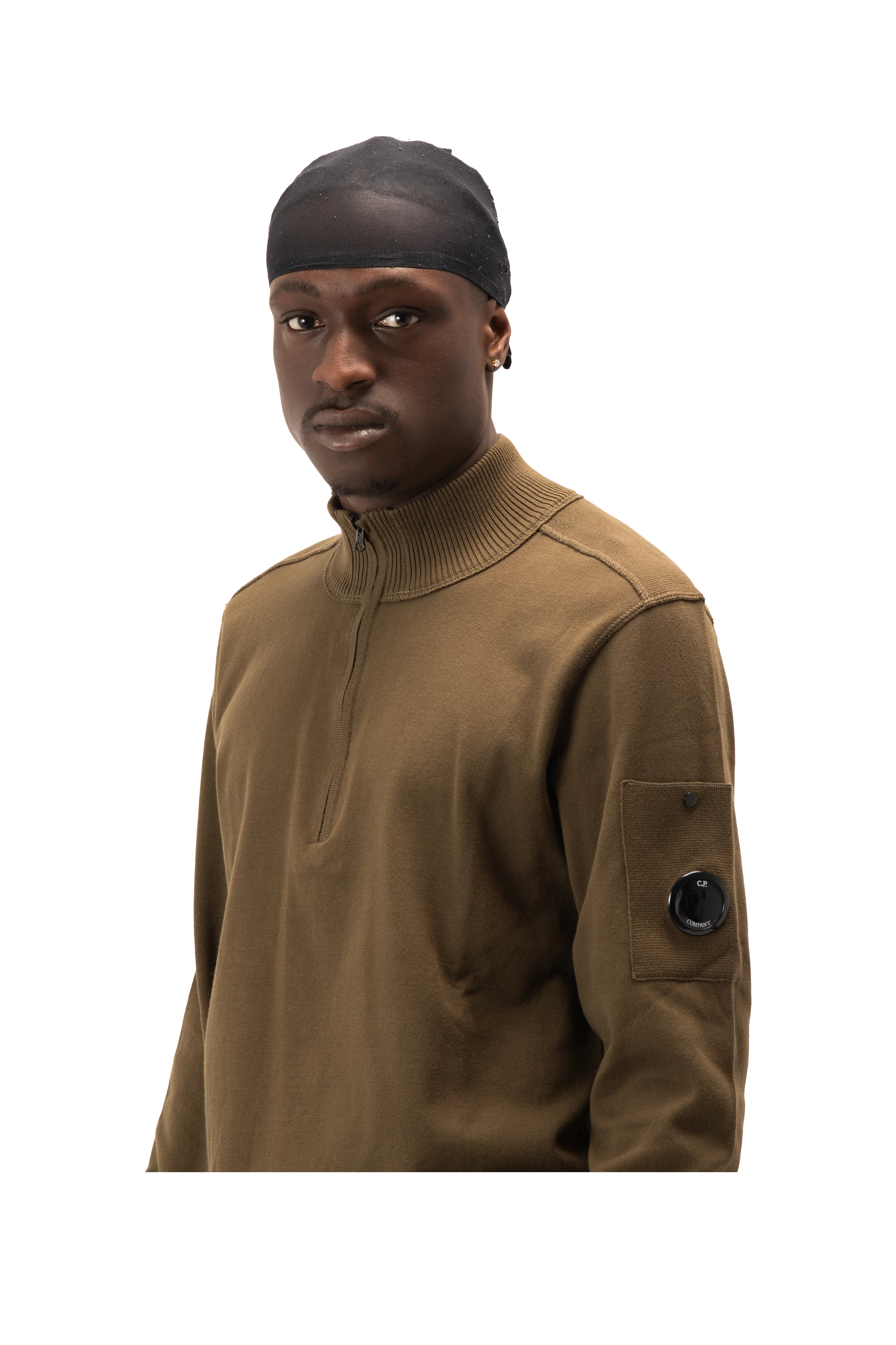 Cotton Sea Island Half Zip Lens Sweater - Image 4