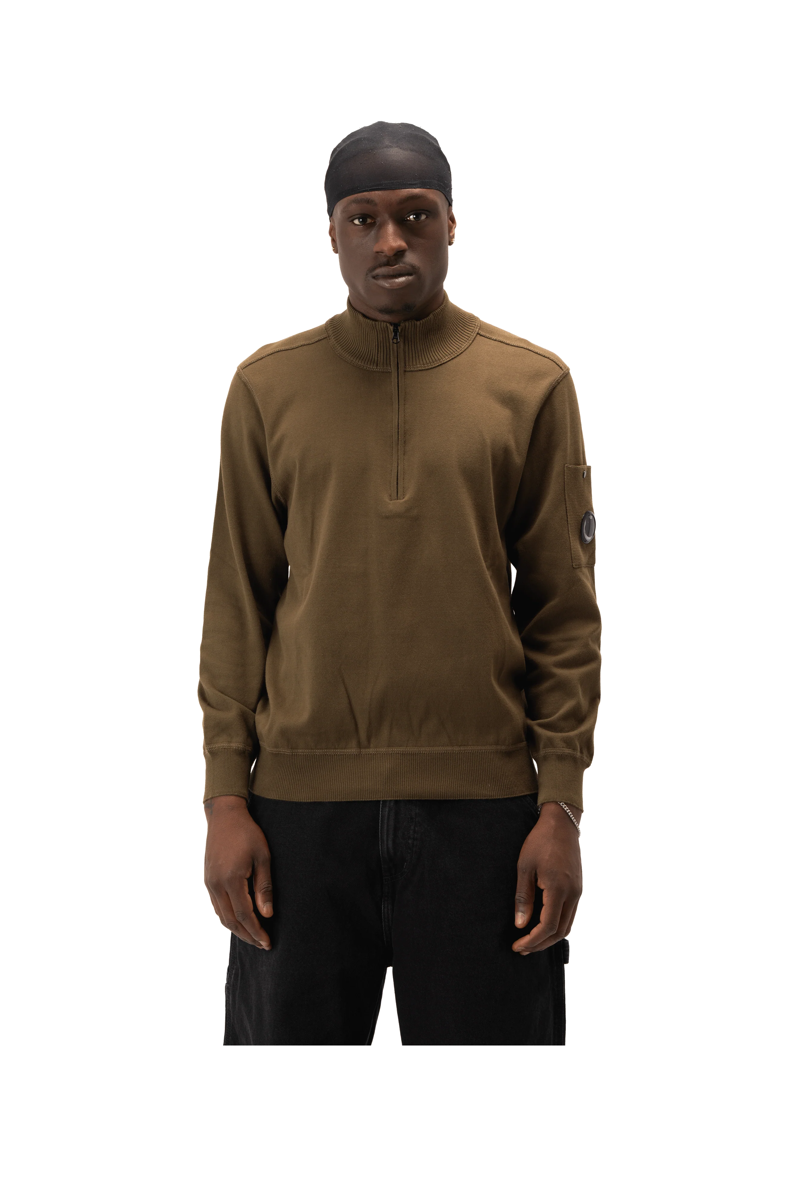 Cotton Sea Island Half Zip Lens Sweater - Image 9