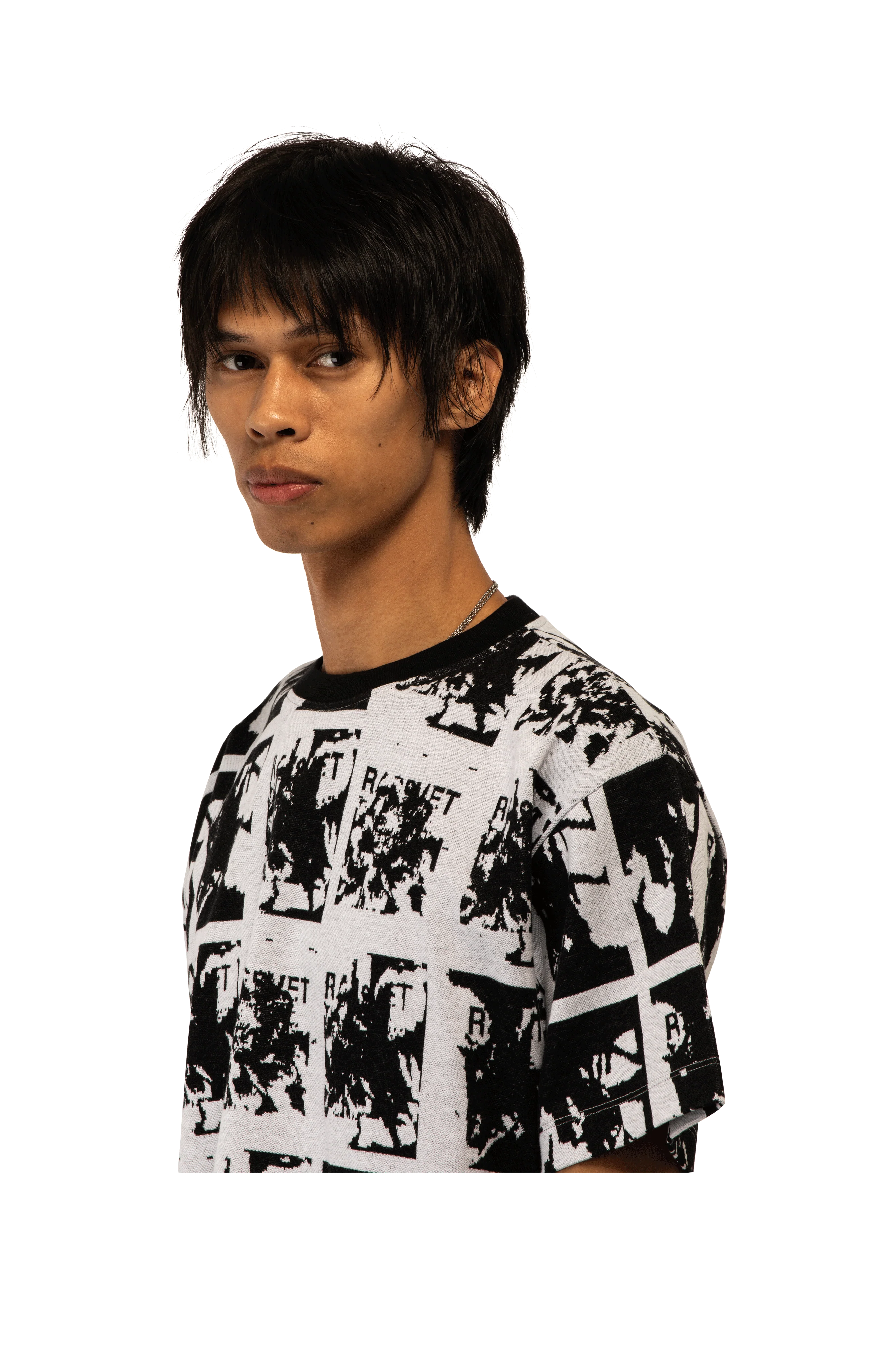 Flower Jaquard Tee Shirt Knit - Image 4
