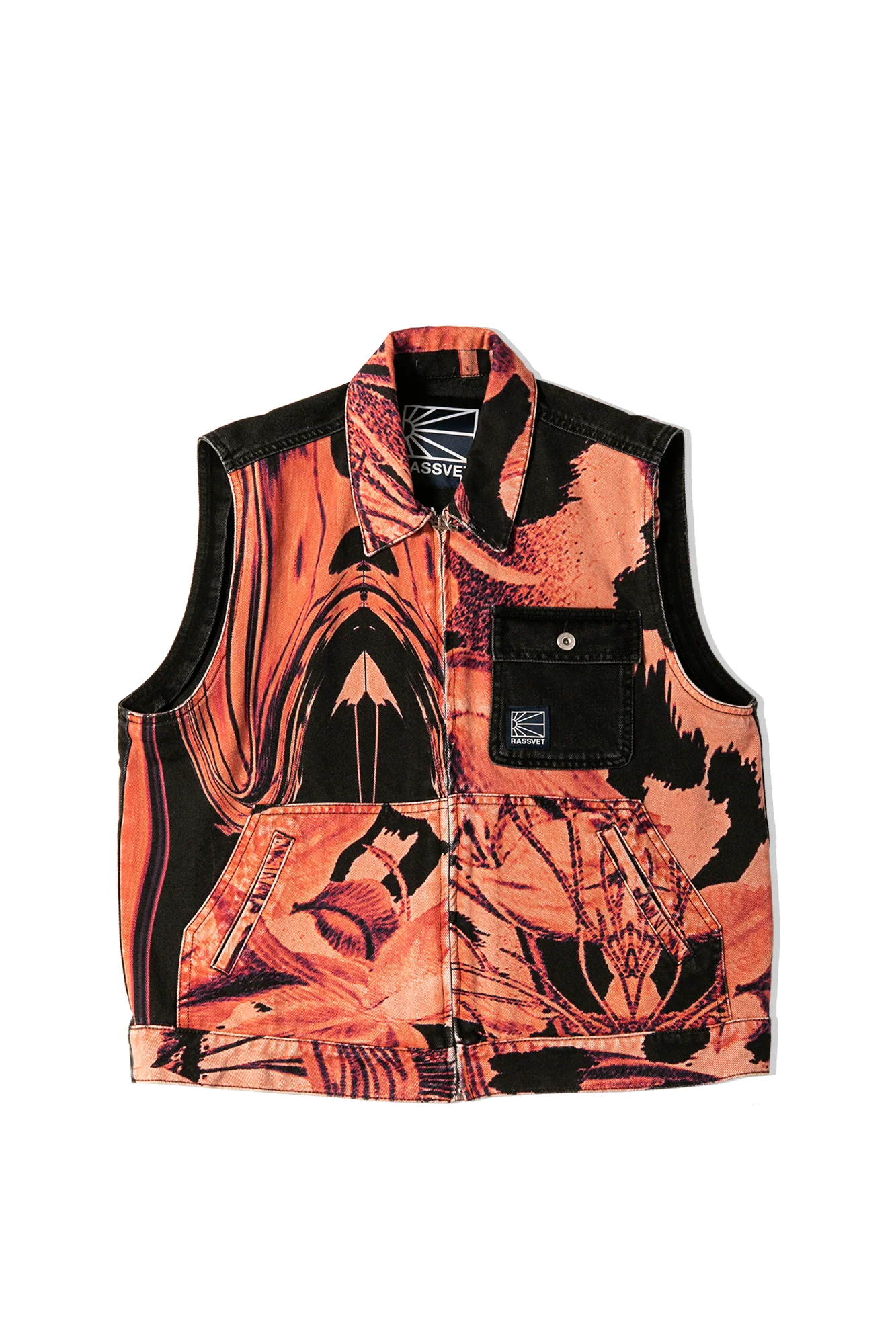 Flower Print Denim Sleeveless Jacket - Image 7
