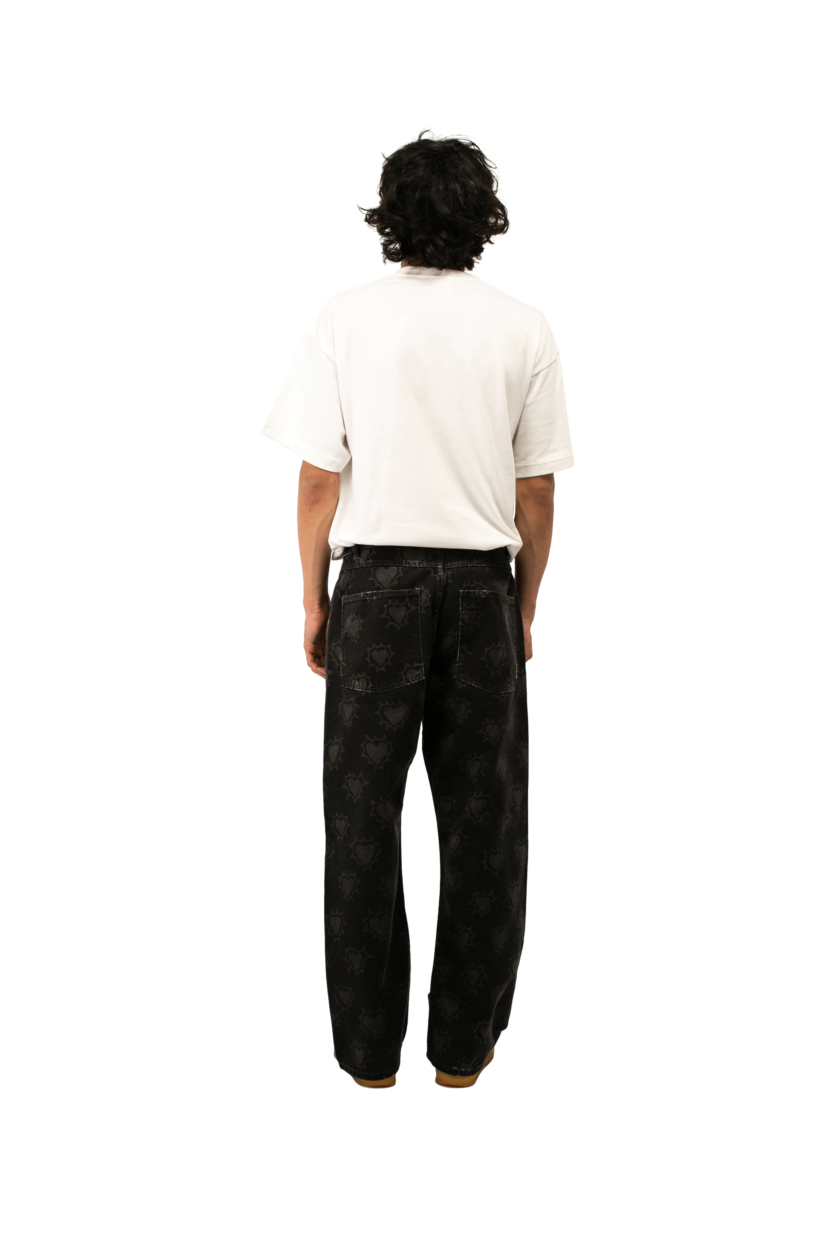 Hearts Print Denim Trousers - Image 3