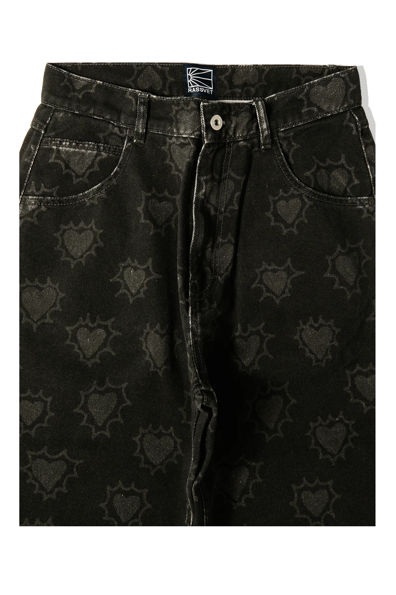 Hearts Print Denim Trousers - Image 5