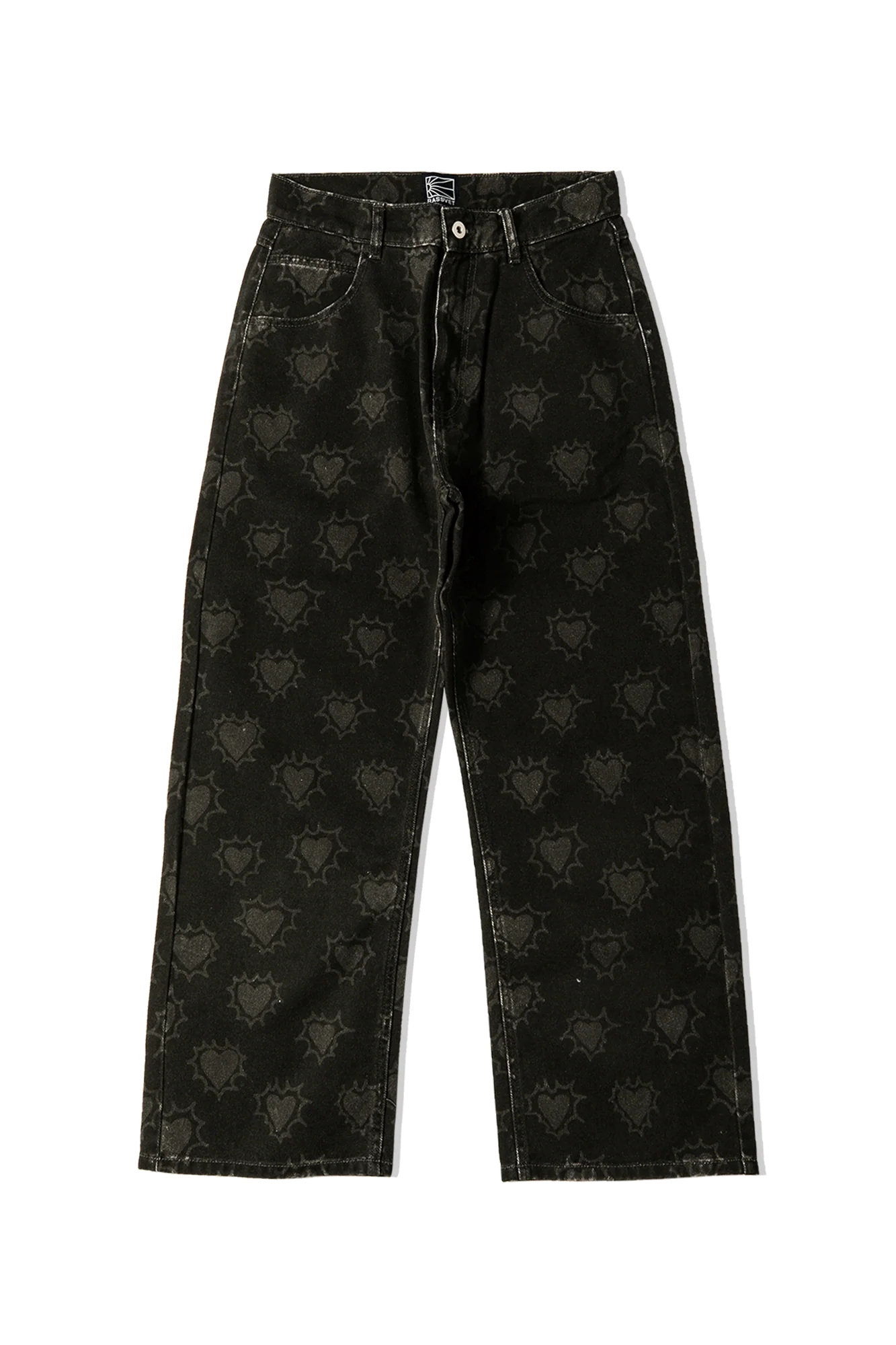 Hearts Print Denim Trousers - Image 7