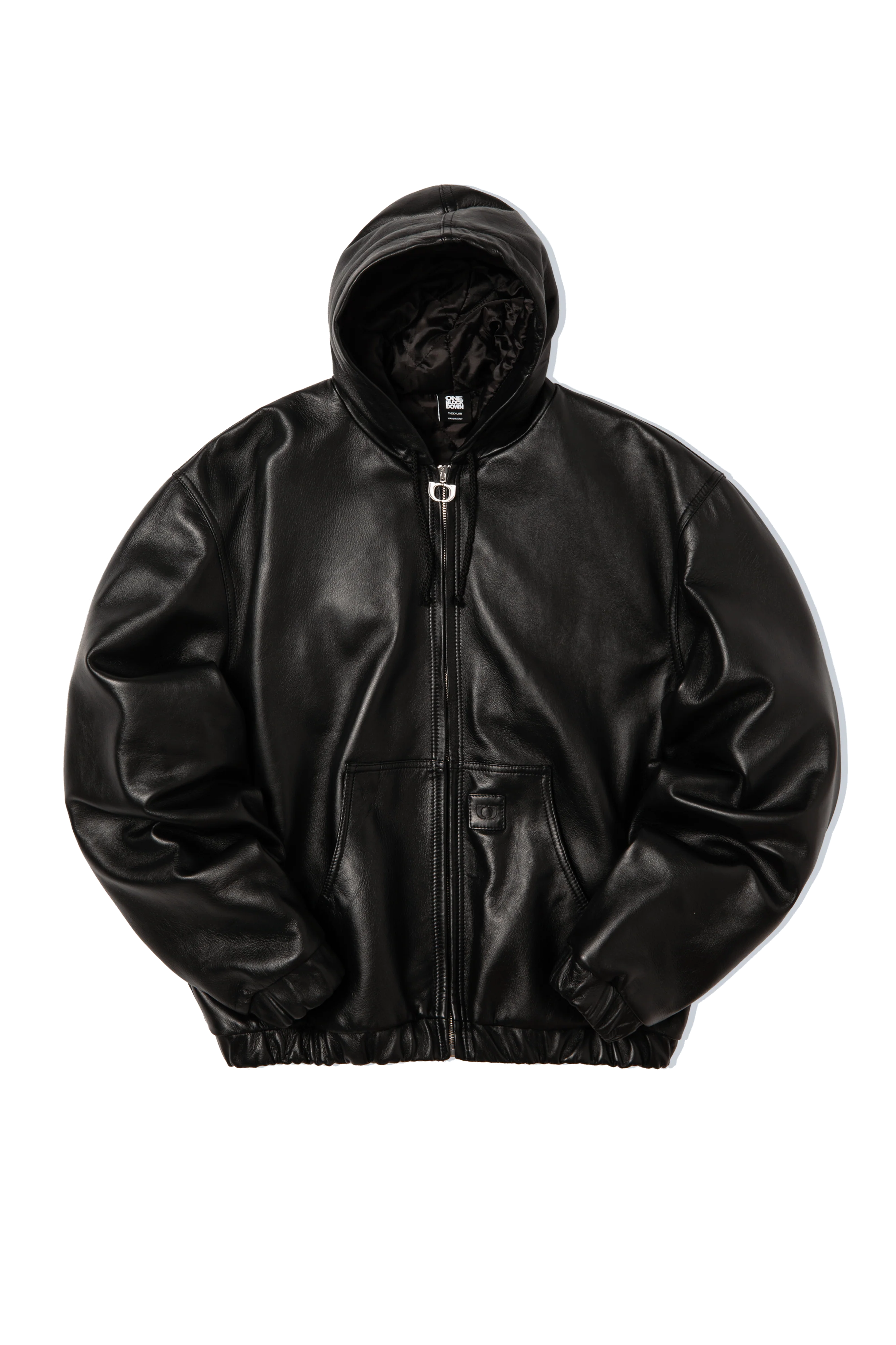 Leather Bomber With Hood - Image 8