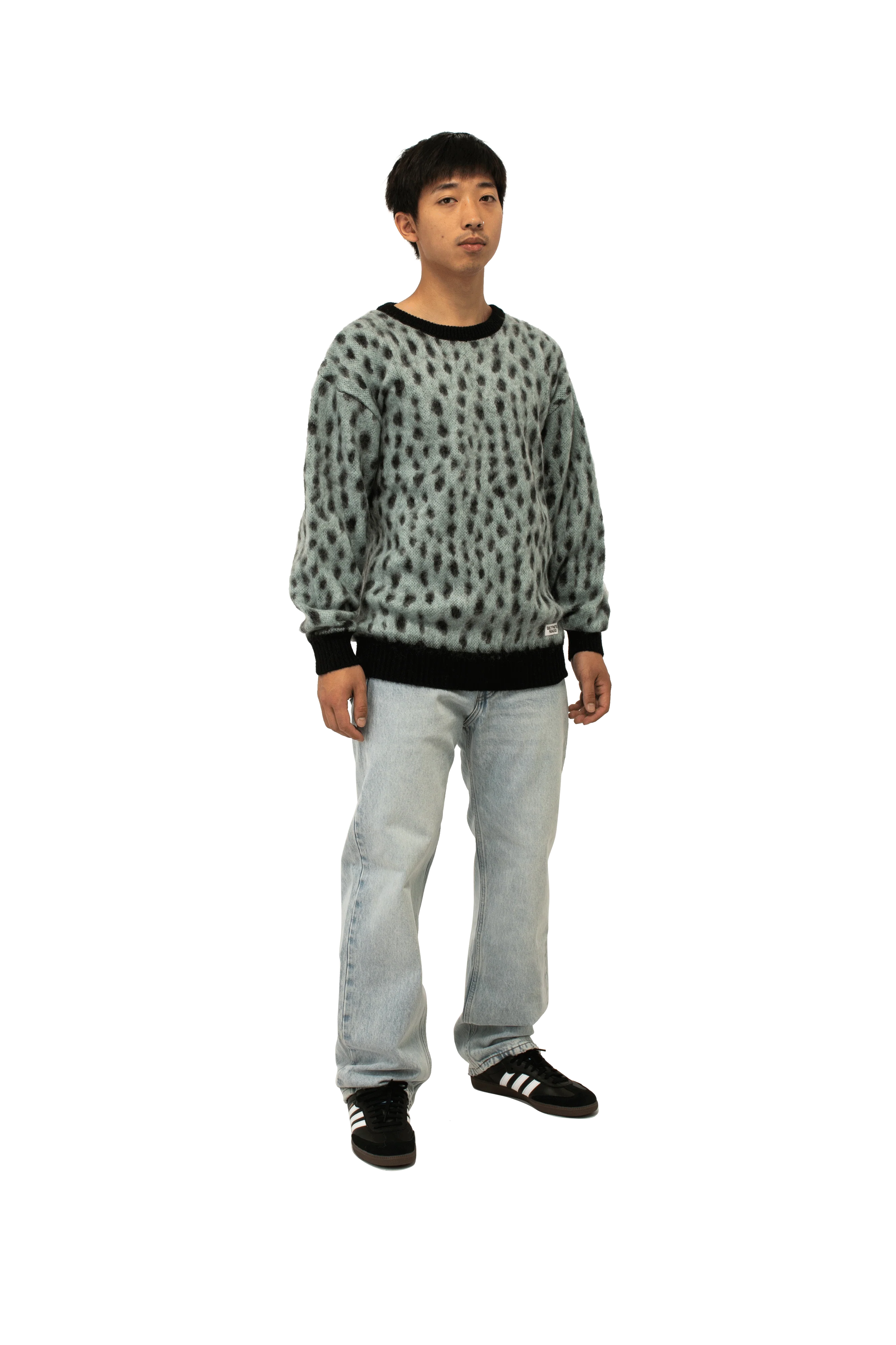 Leopard Mohair Crewneck Sweater - Image 2