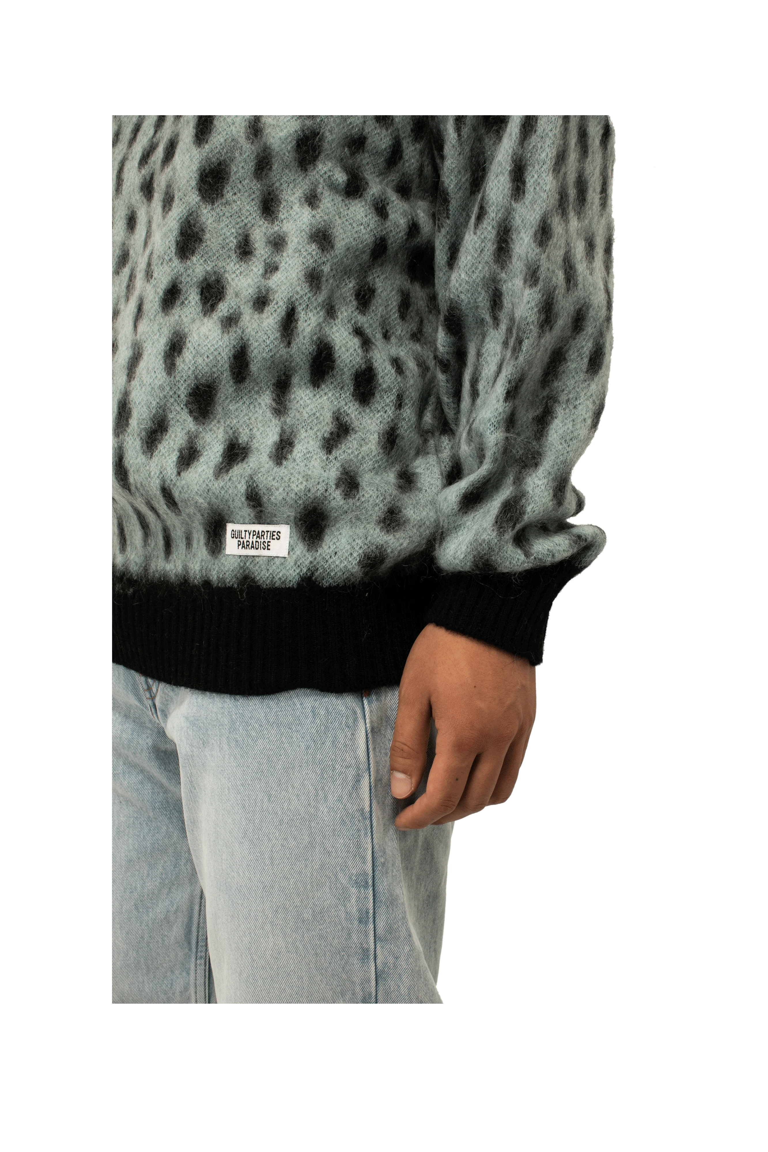 Leopard Mohair Crewneck Sweater - Image 5