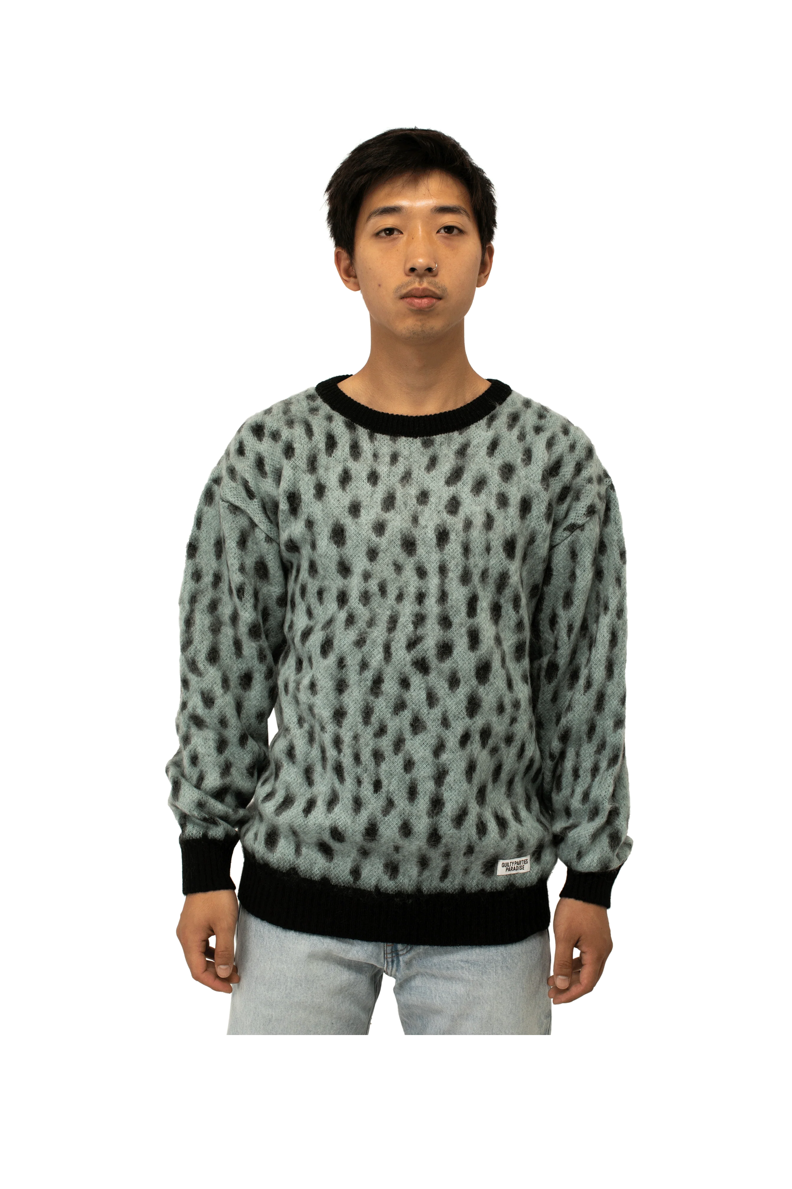 Leopard Mohair Crewneck Sweater - Image 9