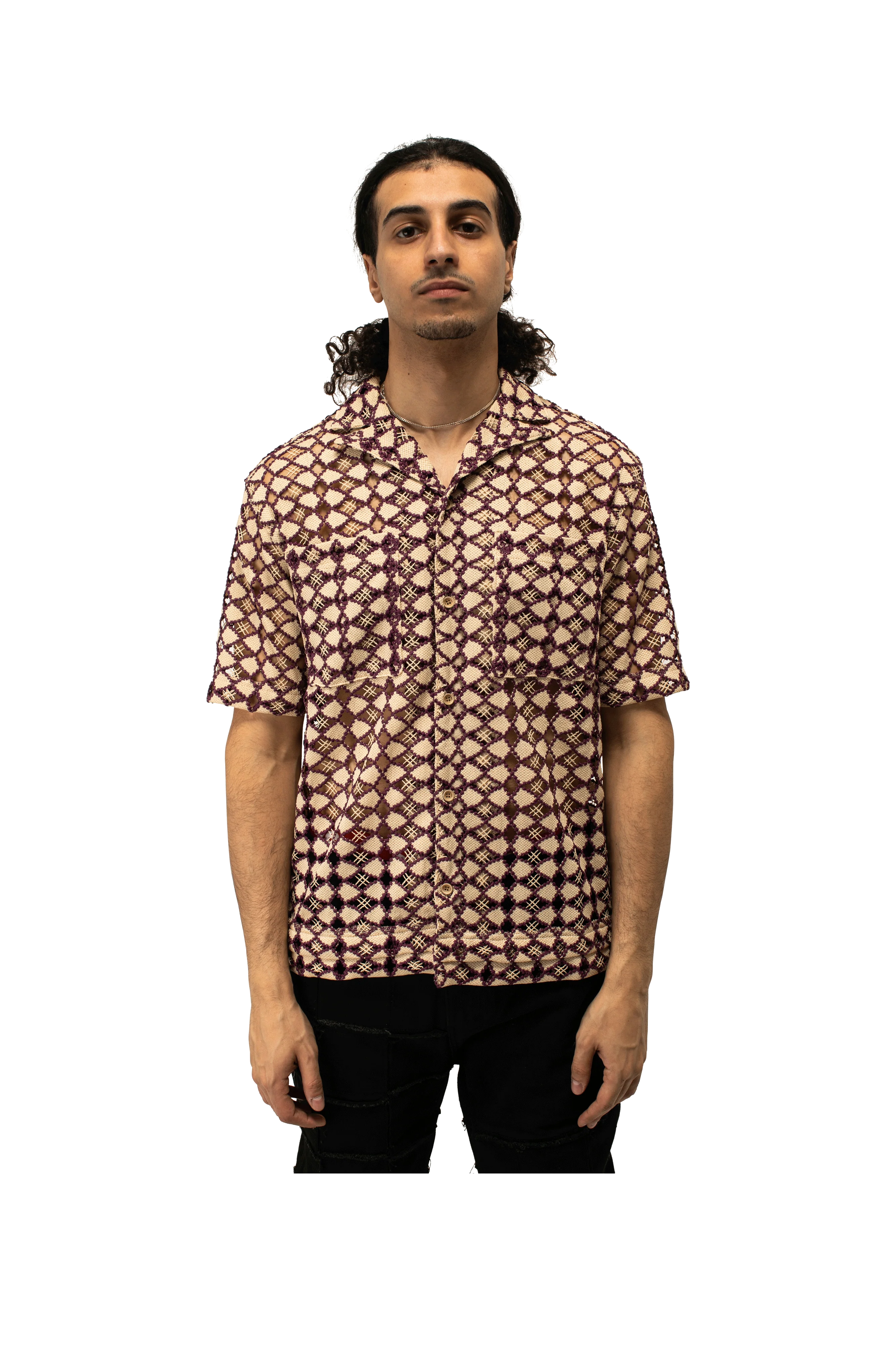 Letto Sheer Open Collar Shirts - Image 7