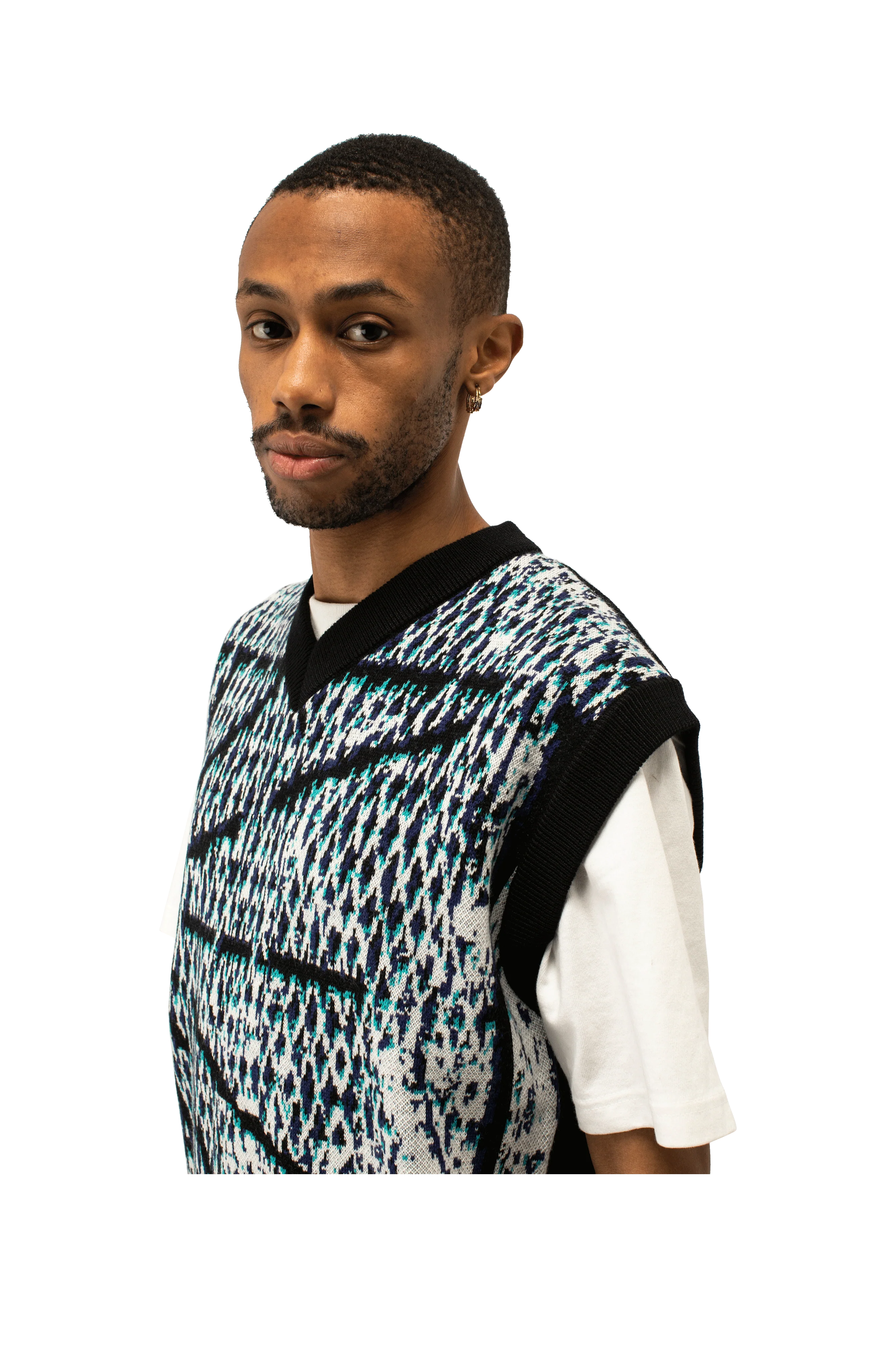 Mesh Camo Sleeveless Jumper Knit - Image 4