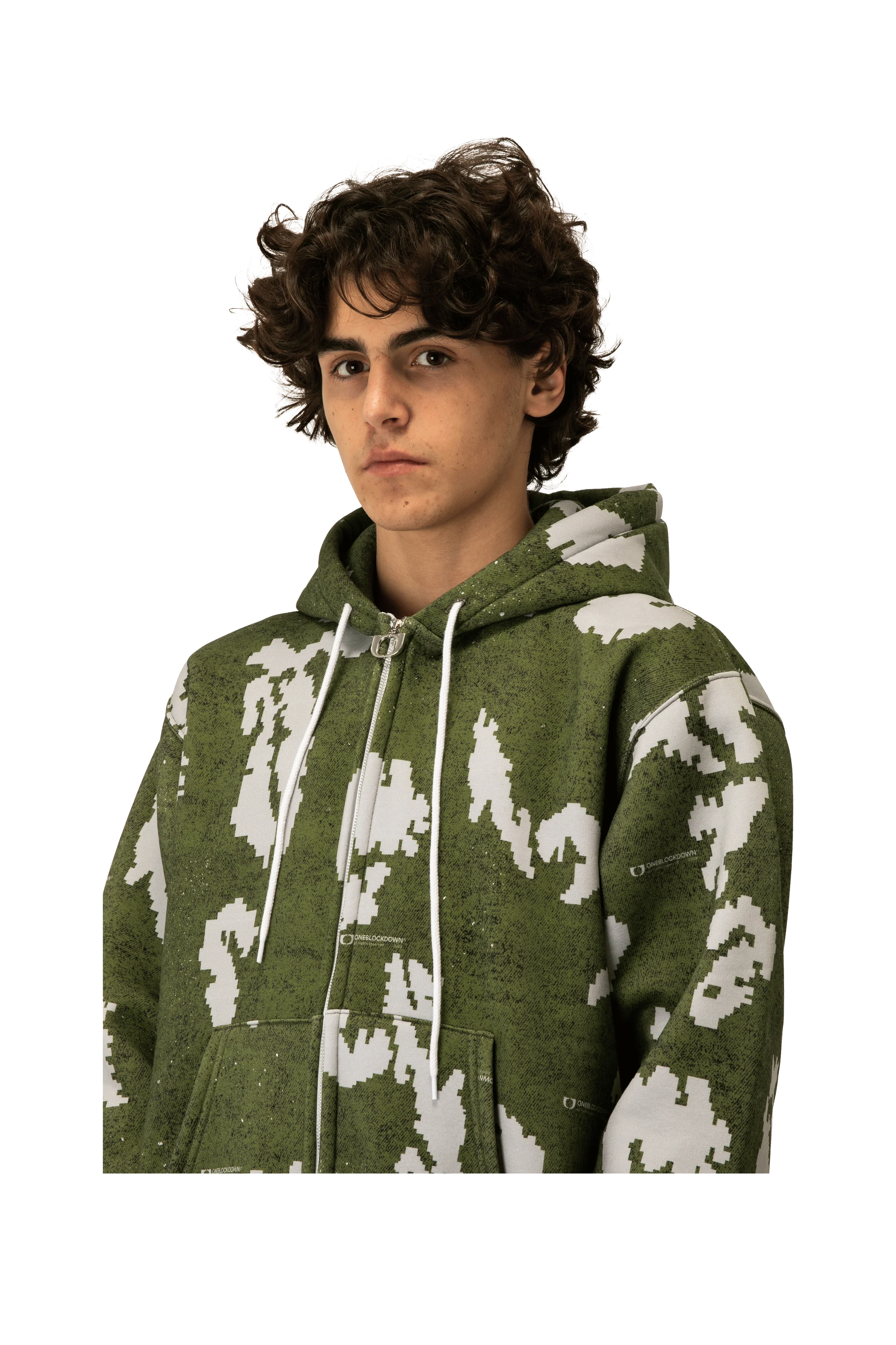 Moss Digi Camo Zipped Hoodie - Image 4