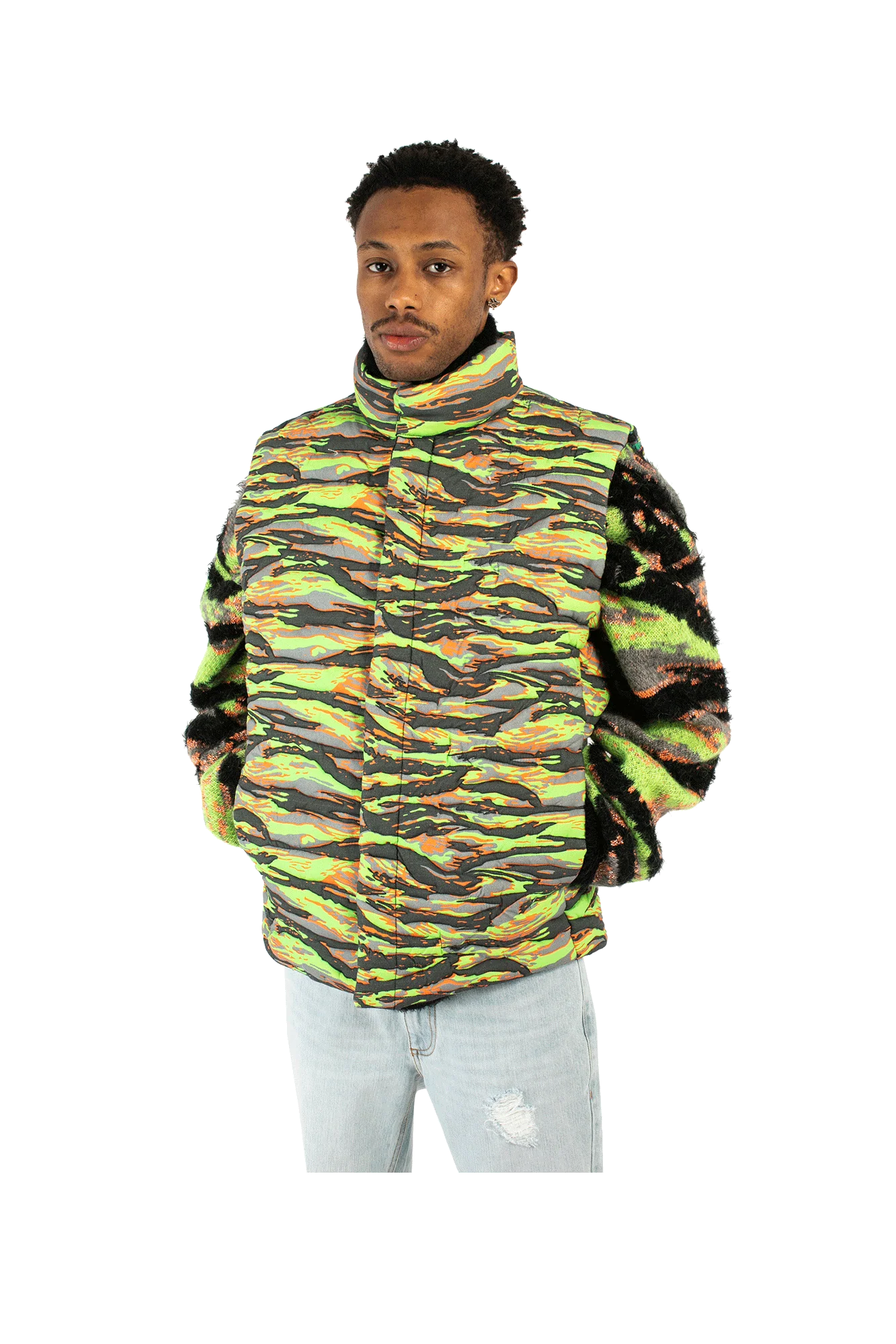 Printed Quilted Puffer Vest - Image 4