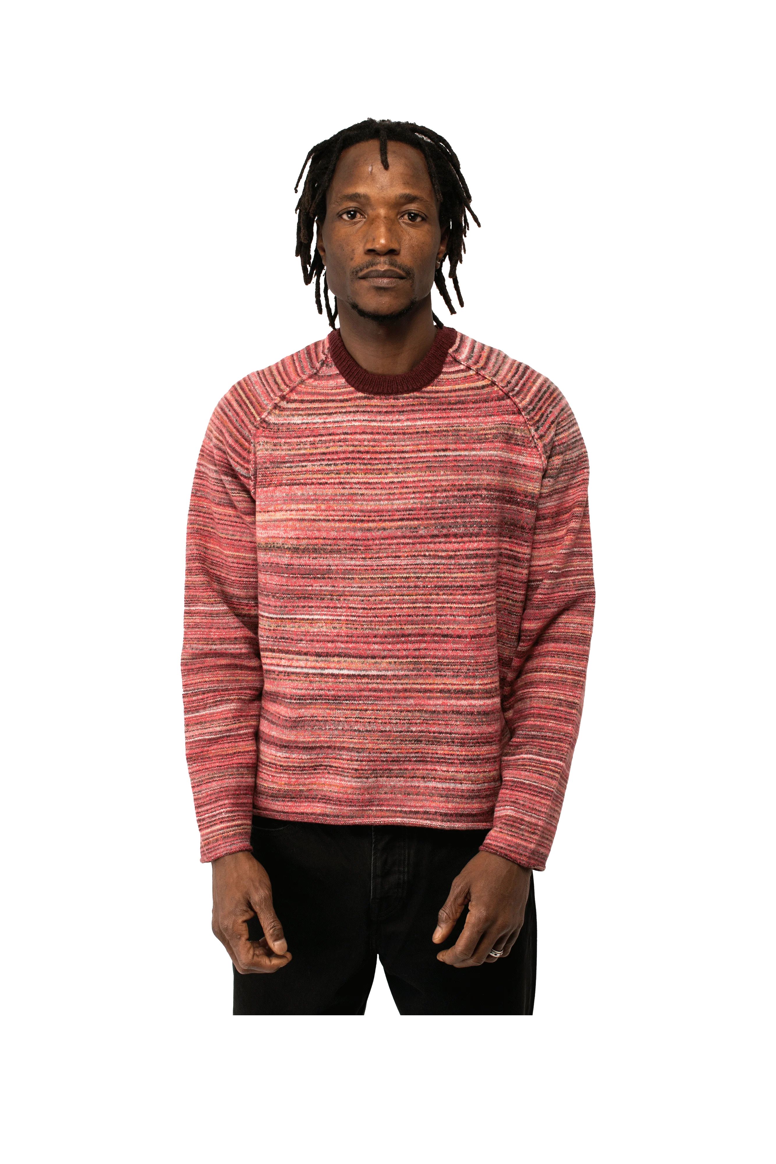 Textured Contrast Collar Crew - Image 8