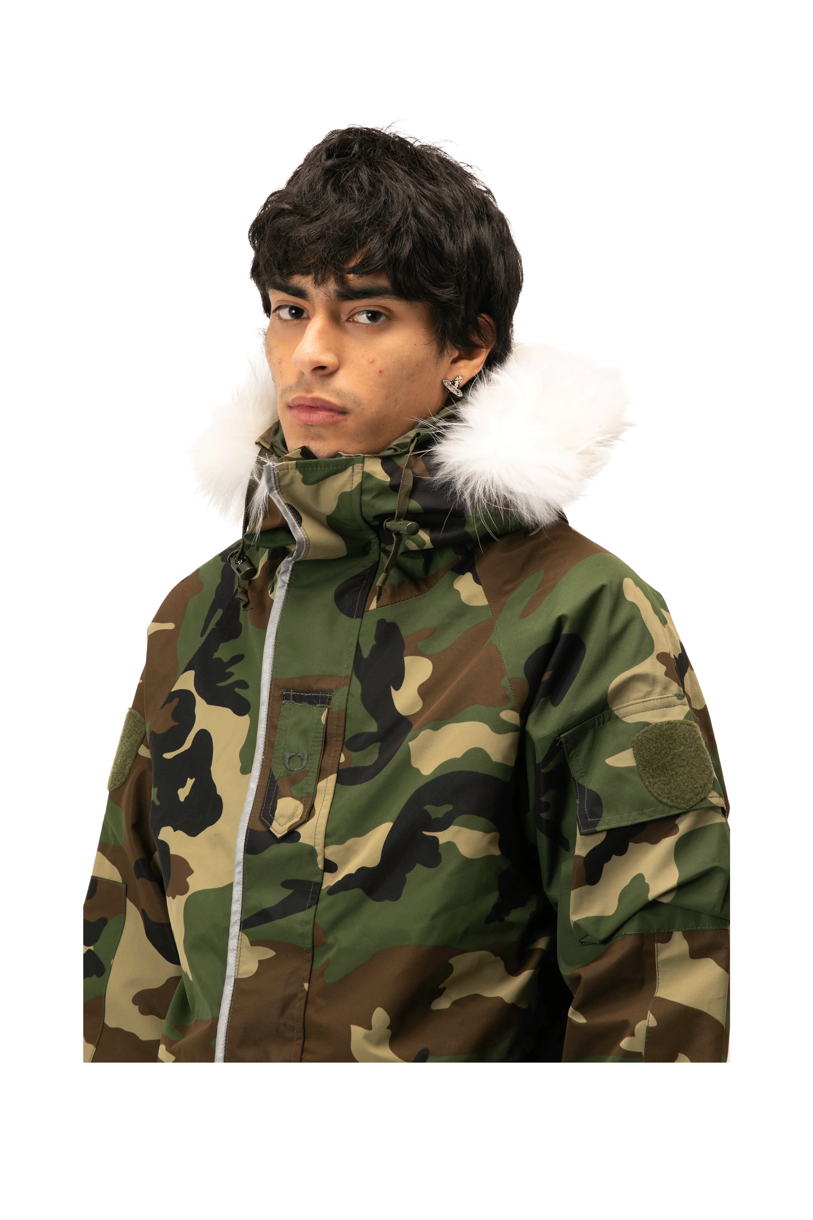 Woodland Camo Link Fur Parka - Image 4