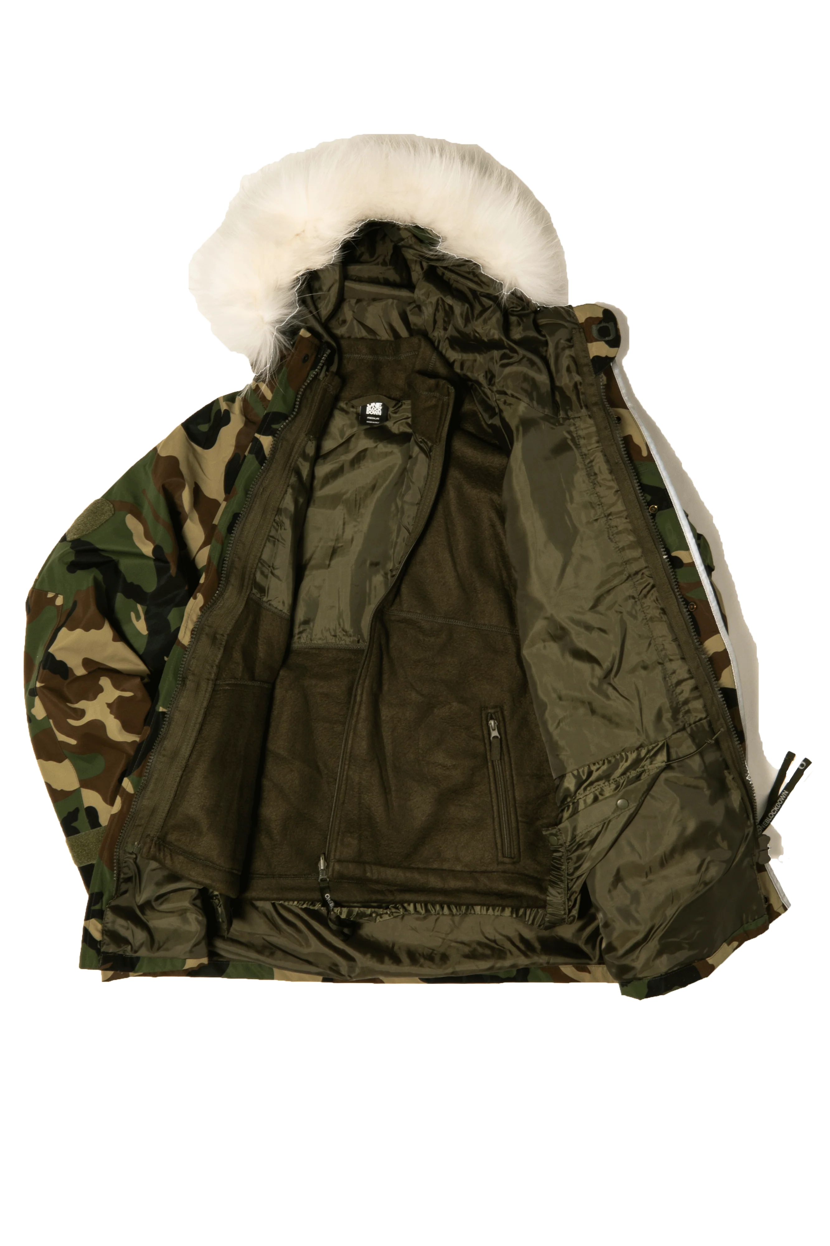 Woodland Camo Link Fur Parka - Image 9